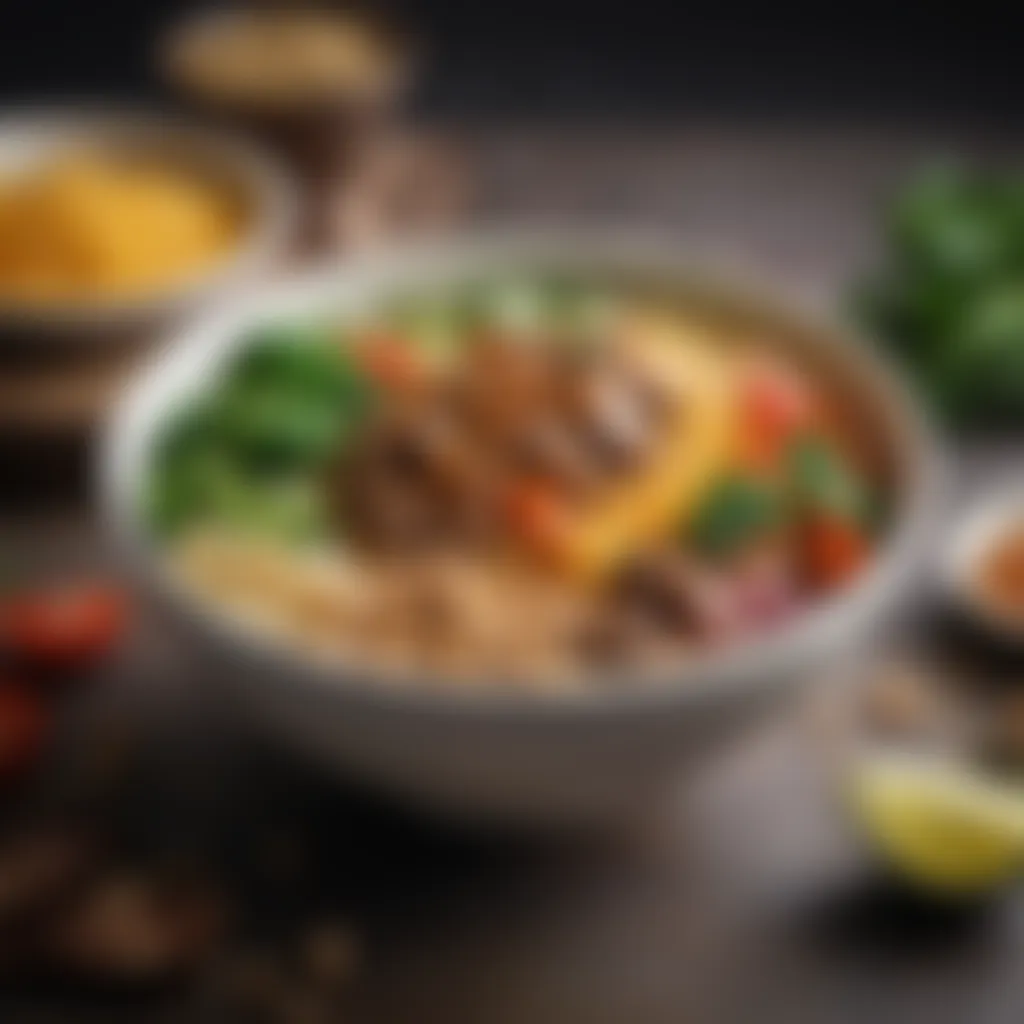 Creative Ingredients for a Carb-Free Vegan Meal A beautifully styled bowl filled with diverse ingredients, illustrating the creativity of a low-carb vegan meal.