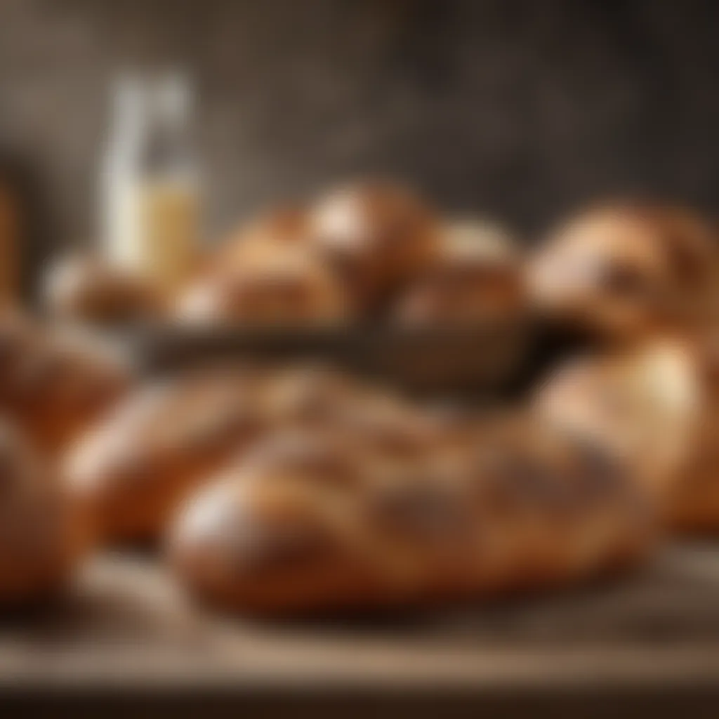 Freshly baked German bread selection