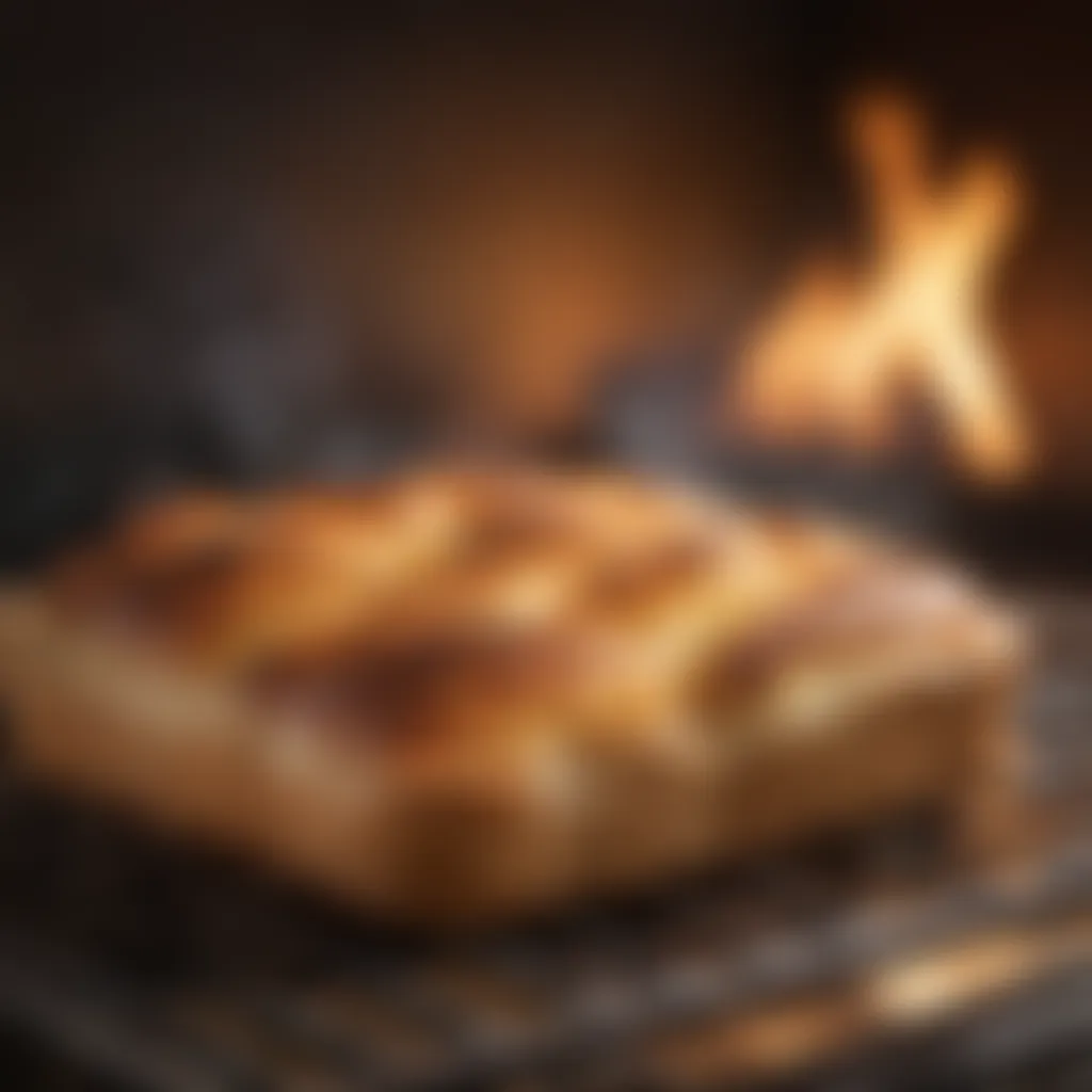Toasted Bread for Acorda Golden toasted bread in a vintage oven