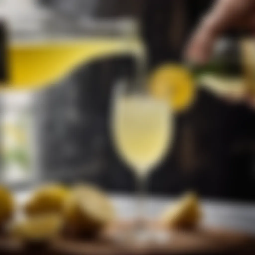 Adding Prosecco to Limoncello Spritz