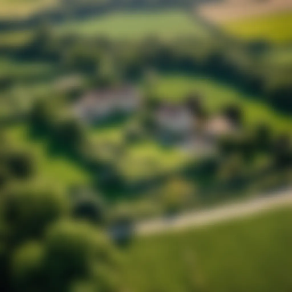 Aerial view of a French countryside