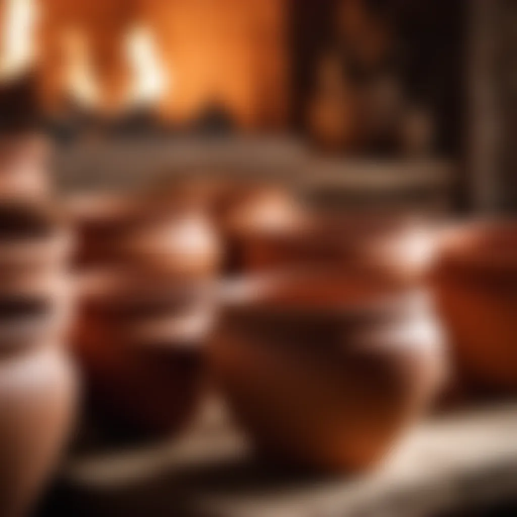 Elegant presentation of handcrafted clay pots