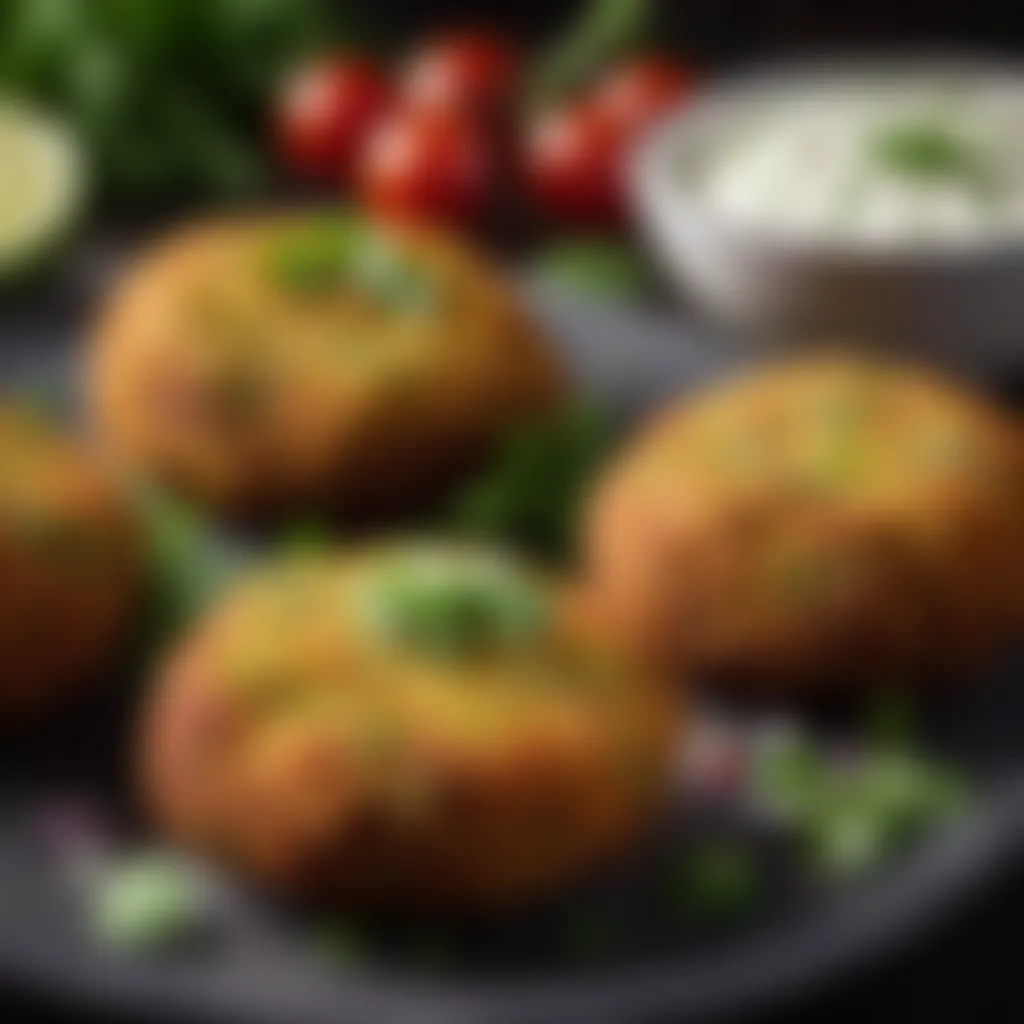 Air fryer falafel served