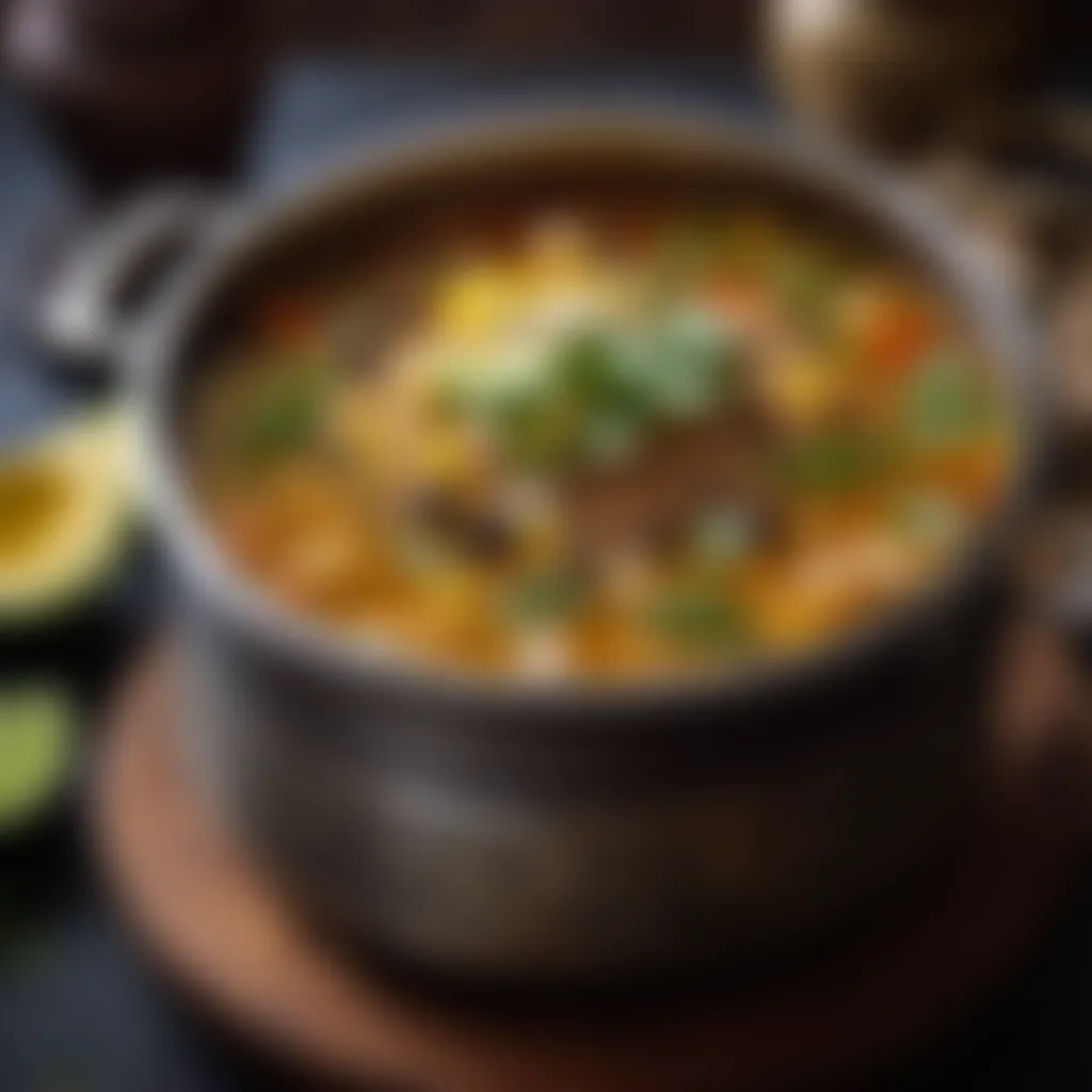 A Pot of Simmering Ajiaco A pot of simmering ajiaco