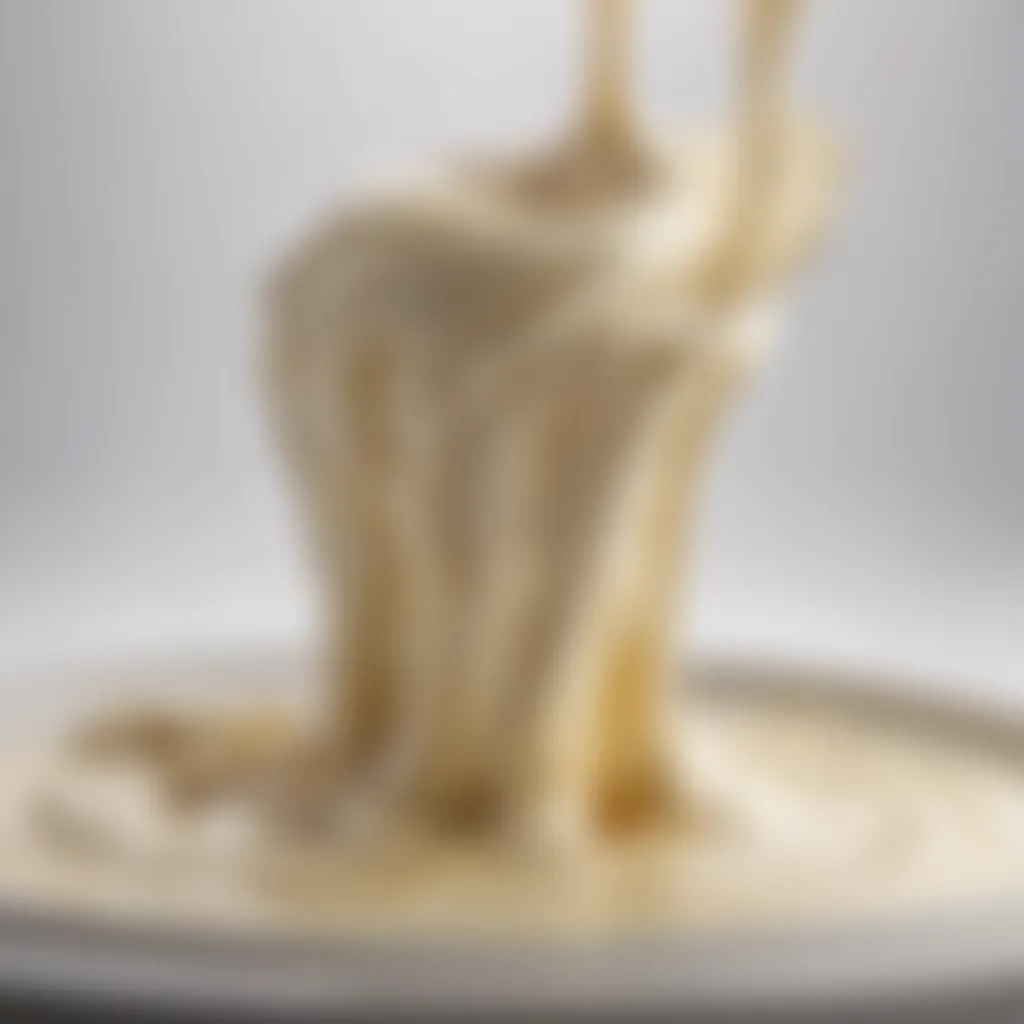 A swirl of velvety organic heavy cream cascading into the sauce