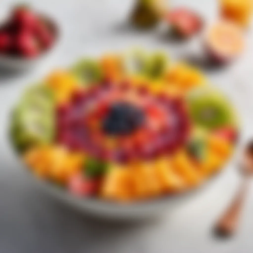 Exotic Fruit Medley Presentation Exotic fruit medley in a pristine bowl