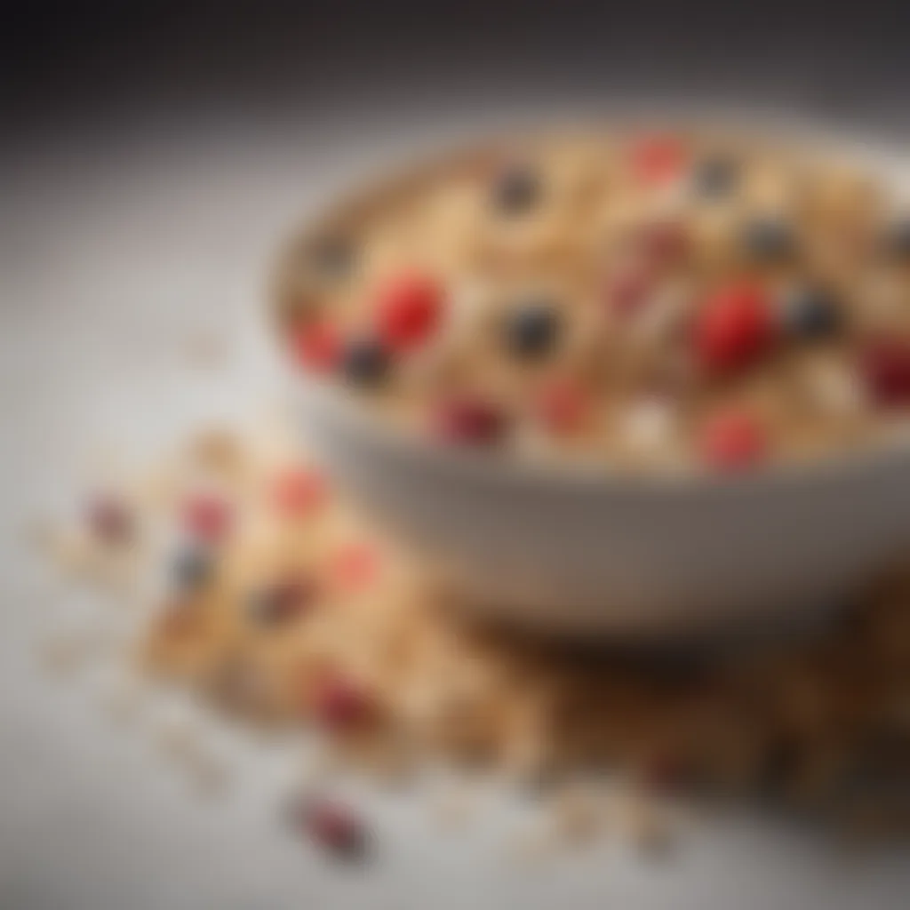 A vibrant bowl of muesli showcasing its diverse ingredients.