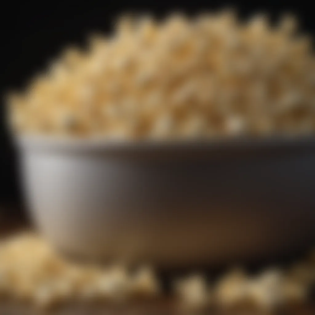 A close-up of popping popcorn kernels in a pot showcasing the transformation.