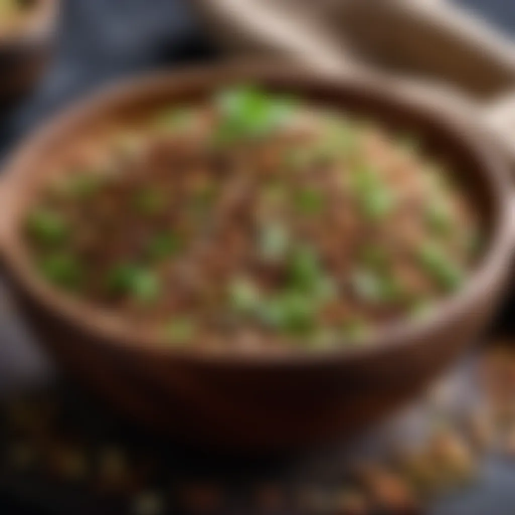 Sprouted seeds in a rustic wooden bowl