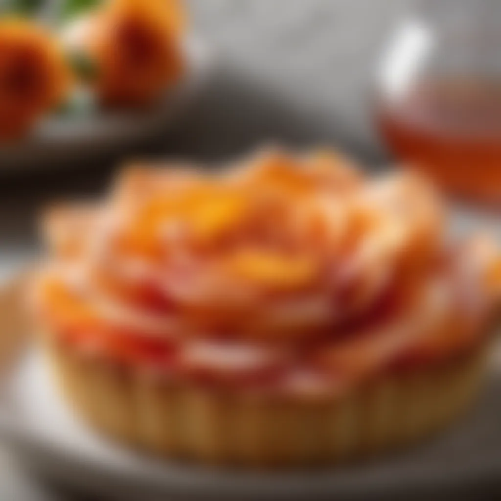 Sculptural Apricot Rose Tart