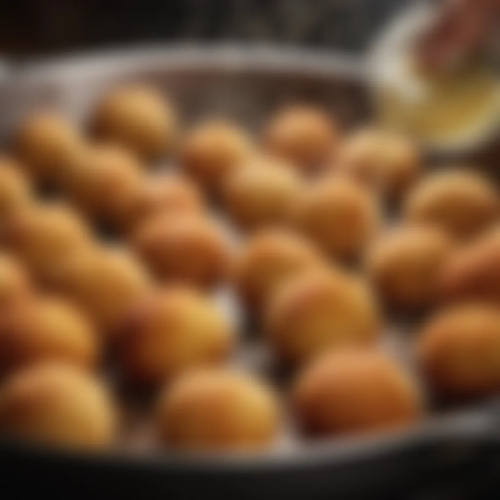 Arancini frying process