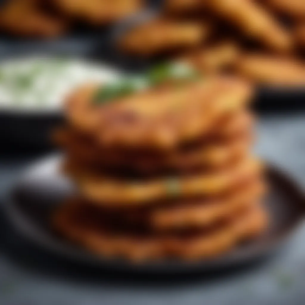 Crispy Delights: Arbi Fritters Arbi Fritters plated beautifully