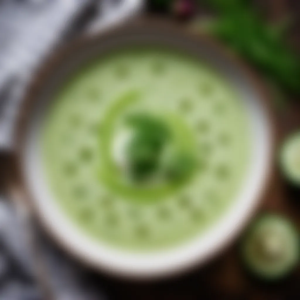 Savory Armenian Cucumber Soup with Dill Garnish