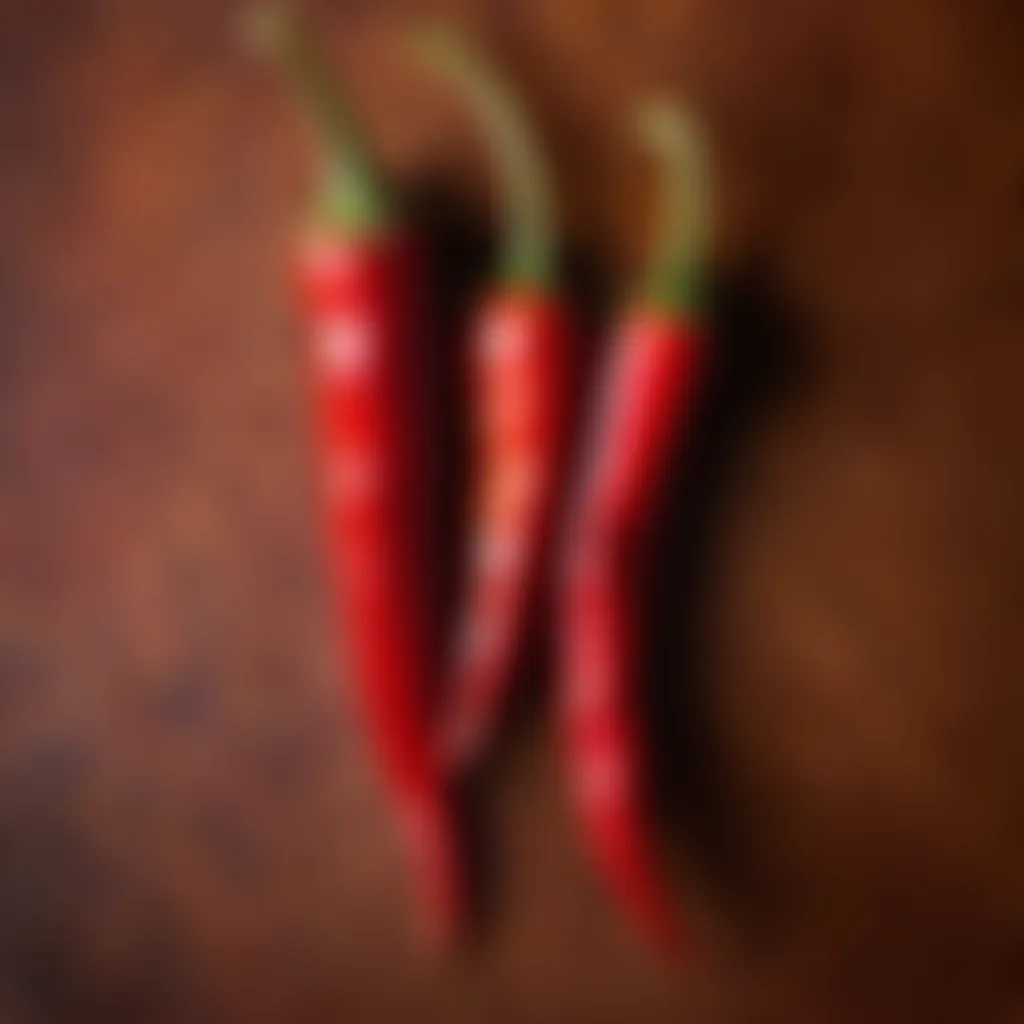 Fresh red chili peppers