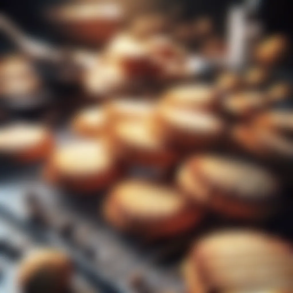 Baked shortbread cookies on a cooling rack