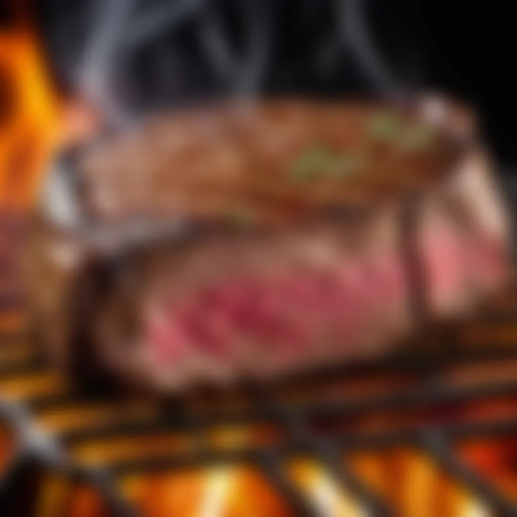 Artfully Seasoned Steak Apuave on Grill Artfully Seasoned Steak Apuave on Grill