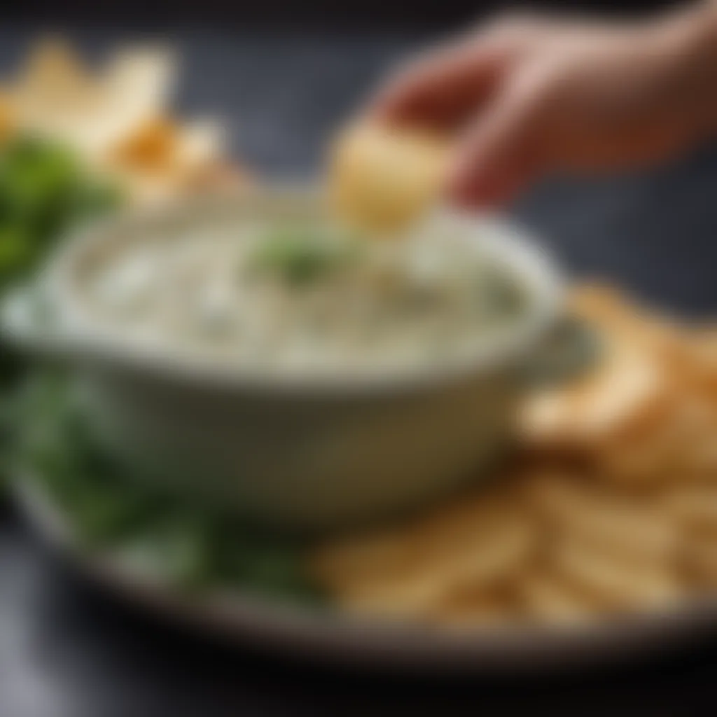 Artichoke dip presentation