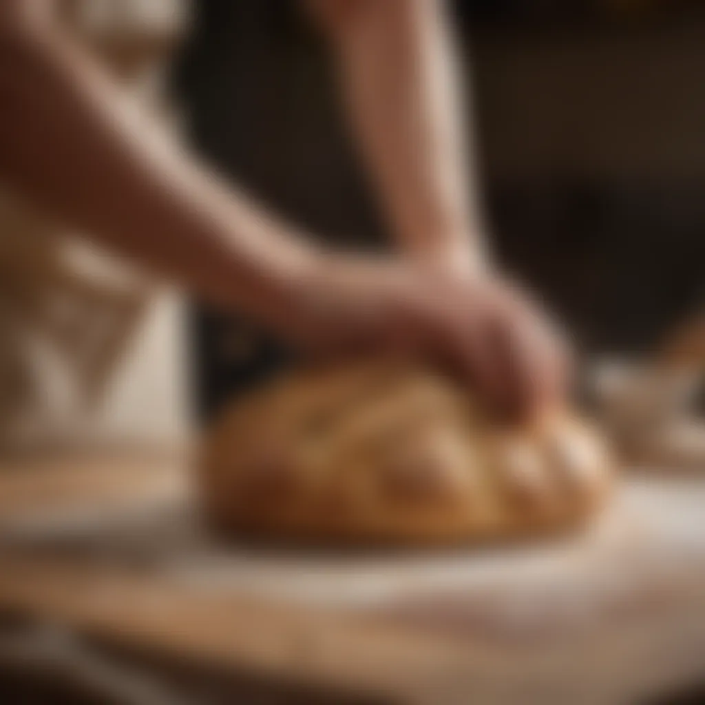 Artisanal bread dough being meticulously shaped