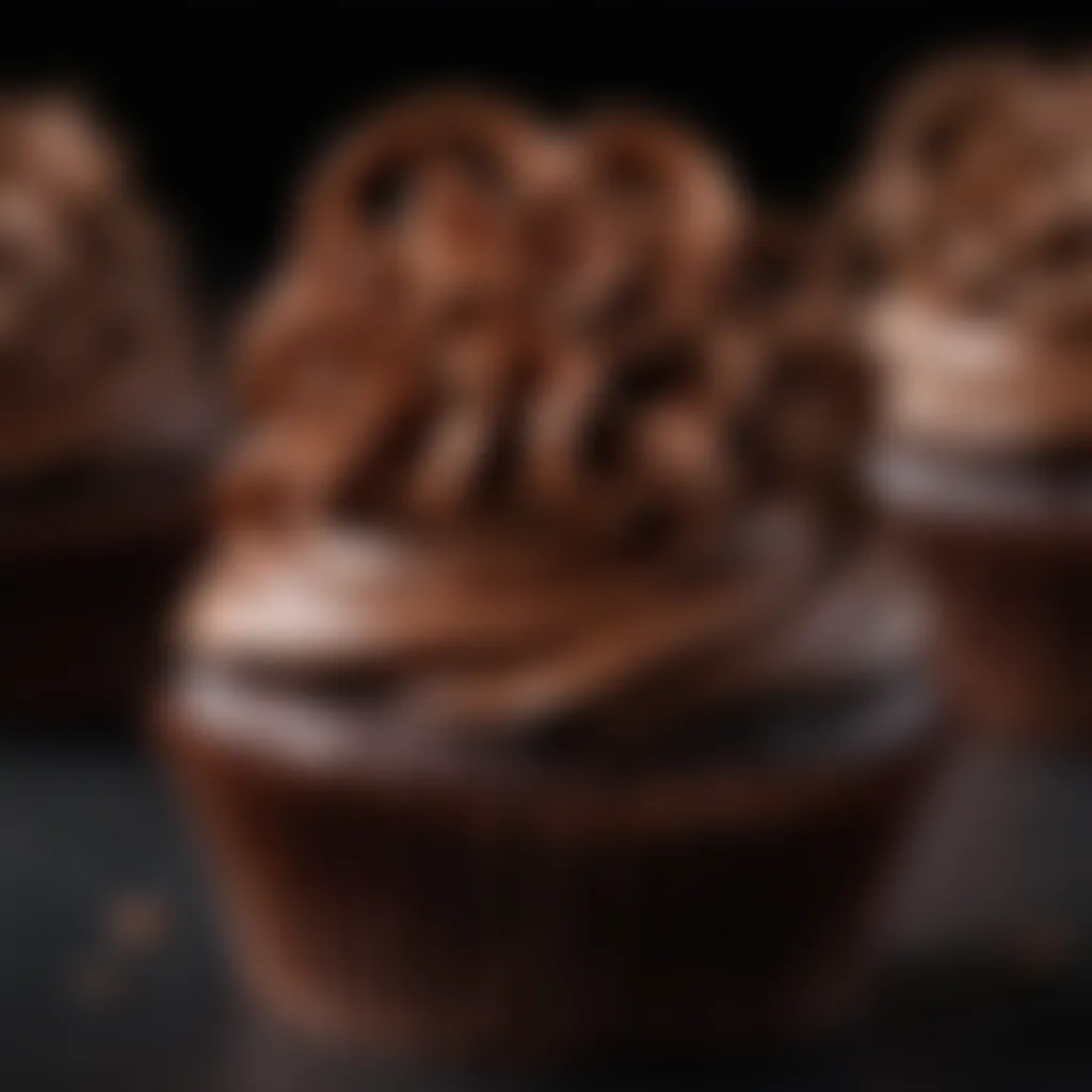 Artisanal chocolate curls adorning a chocolate cupcake