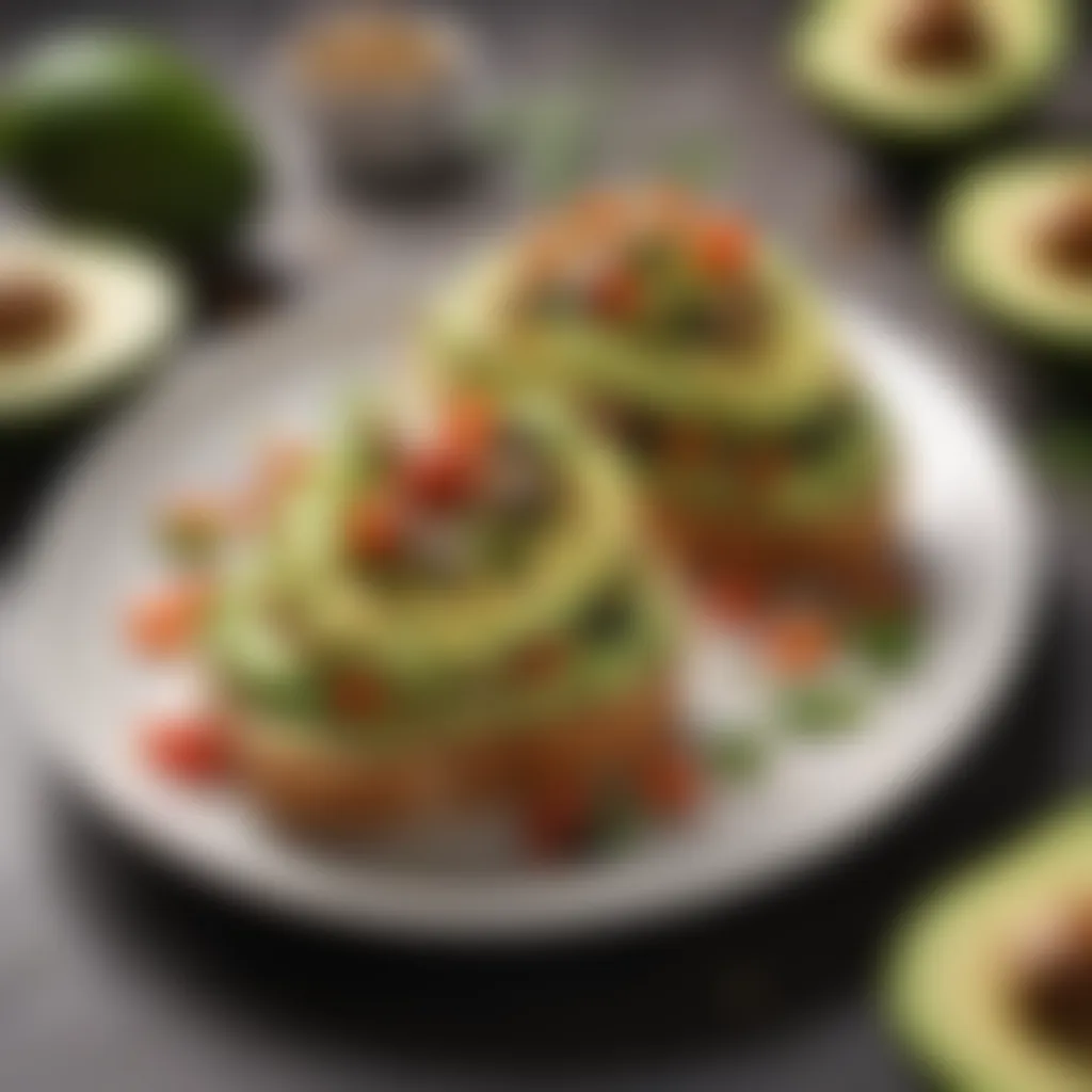 Artistically Arranged Avocado Toast with Colorful Toppings