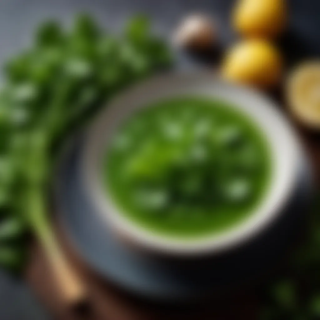 Artistic Composition of Watercress and Ingredients