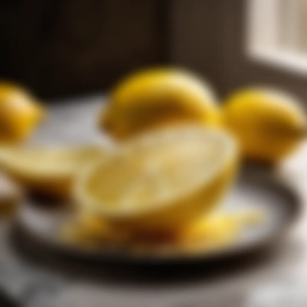 Artistic lemon rind decor creation