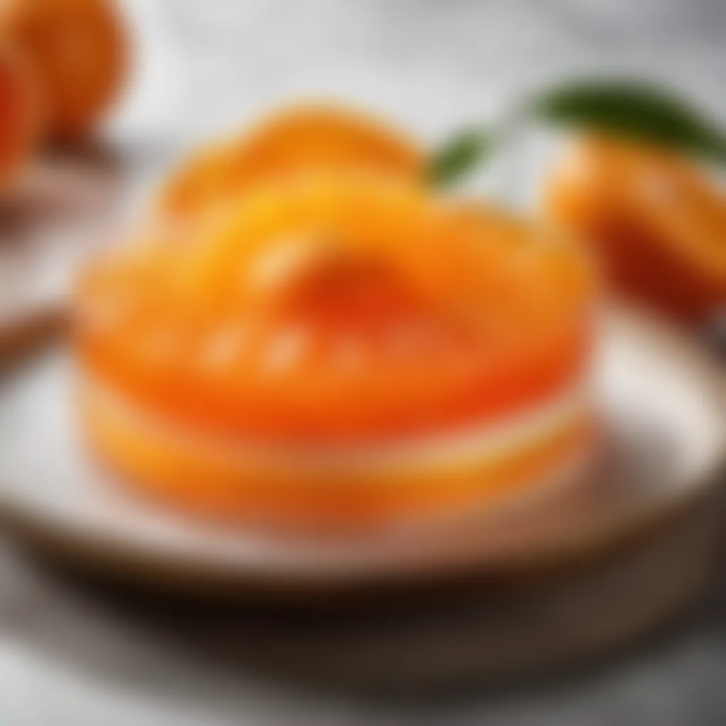 Artistic Plating of Mandarin Orange and Jello Dessert