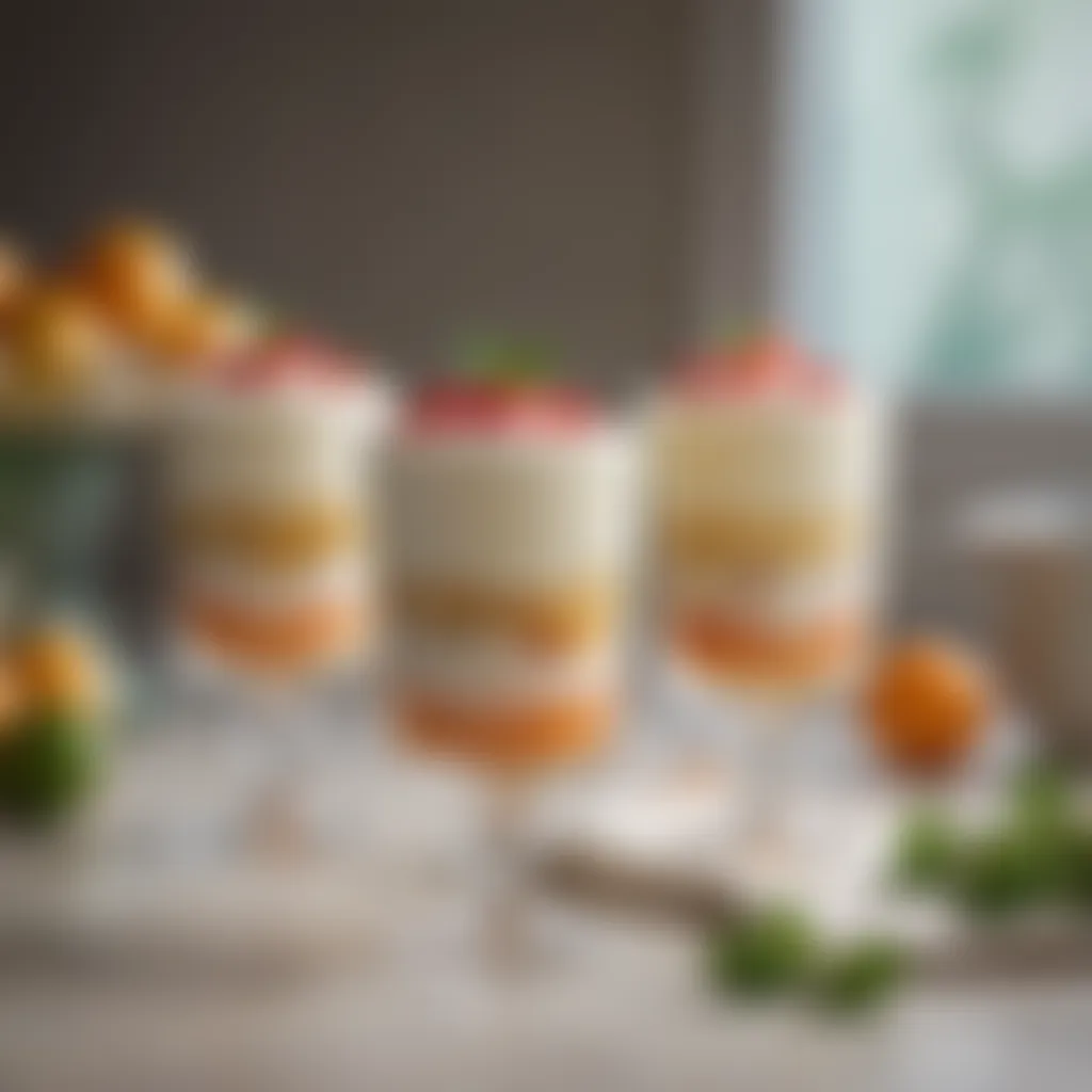 Elegant Layered Syllabub Showcase Artistic presentation of layered syllabub in glassware