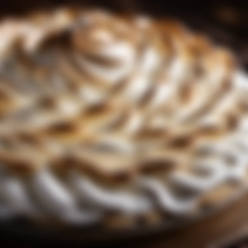 Artistic Swirls of Meringue on a Pie