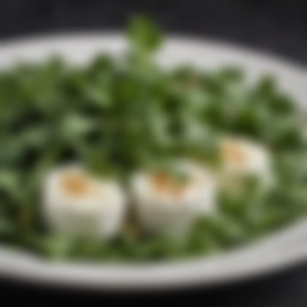 Savor the Sophistication: Arugula and Goat Cheese Duo Elegant Arugula Leaves with Creamy Goat Cheese