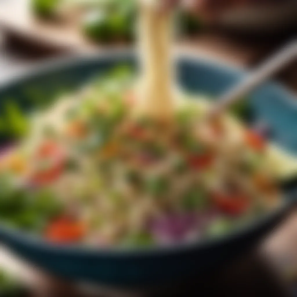 Asian Noodle Salad Preparation