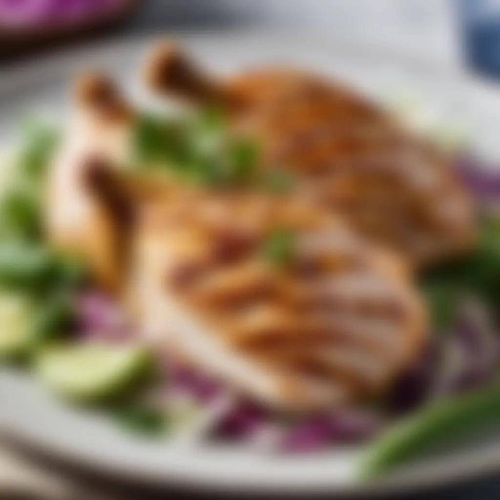 Sliced chicken breast for Asian slaw