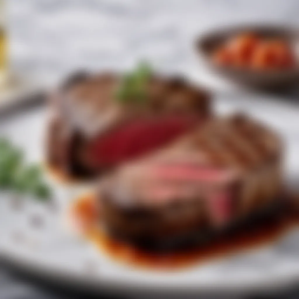 Selection of premium cuts of steak on a marble surface