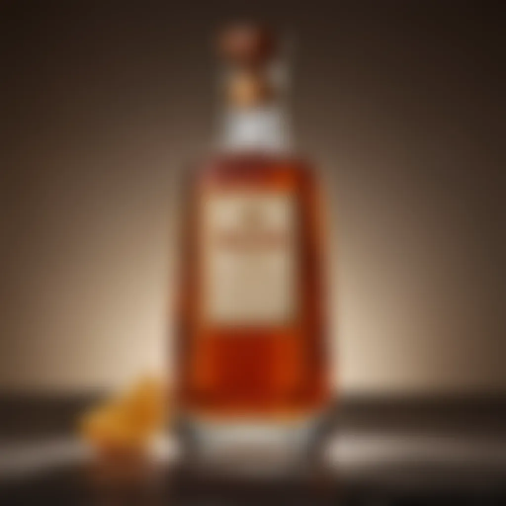 The Distinctive Aesthetics of Averna A close-up of Averna liqueur showcasing its rich amber color and intricate bottle design
