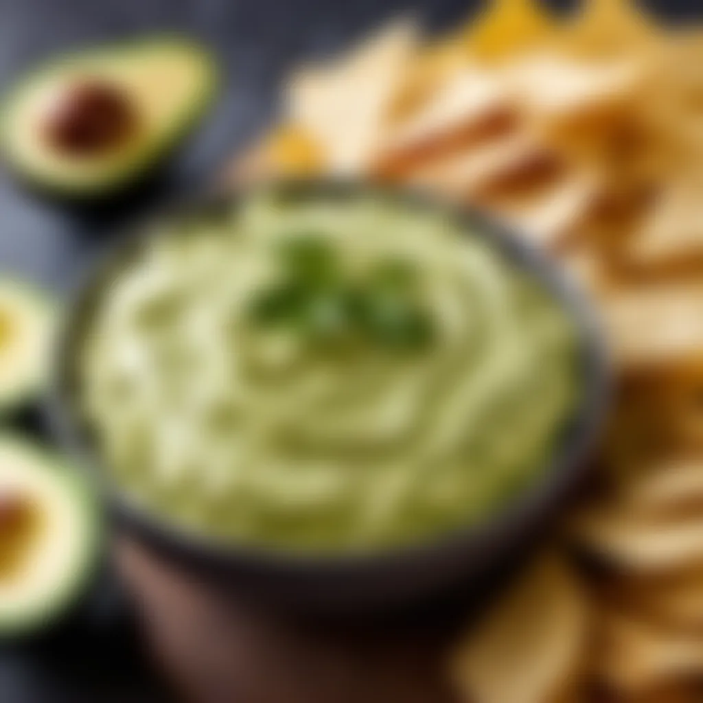 Avocado dip with tortilla chips