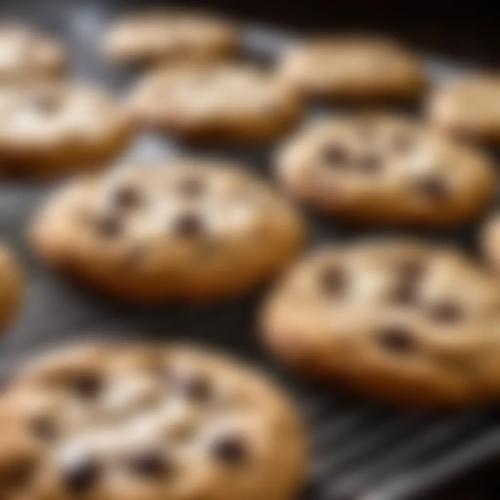 Baked cookies cooling on a wire rack