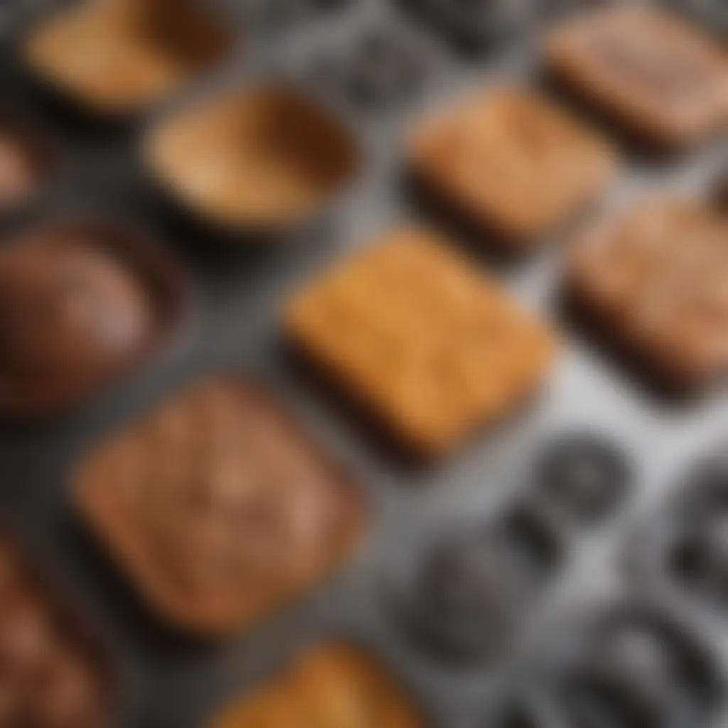 Material comparison of various baking molds