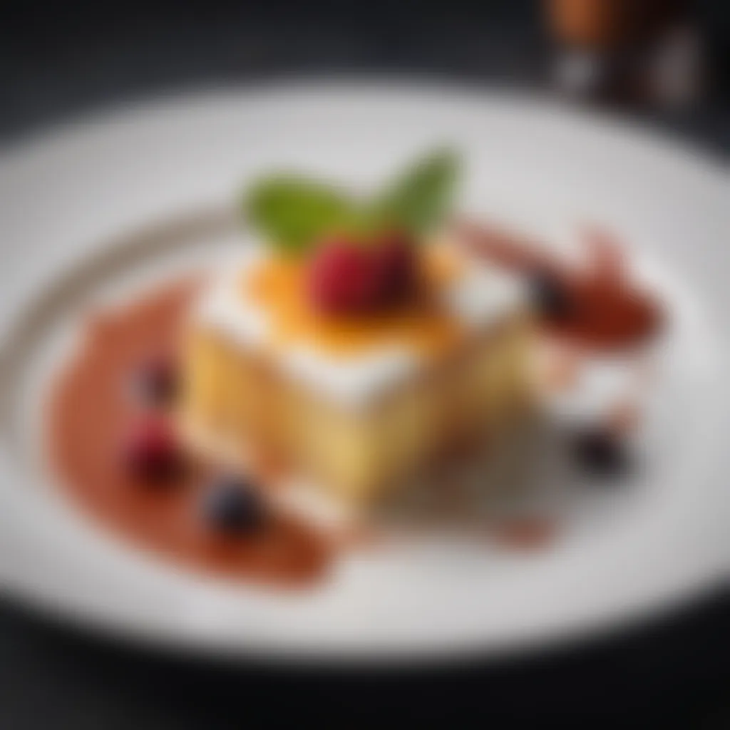 Gourmet Dessert Elegance Exquisite plated dessert presentation