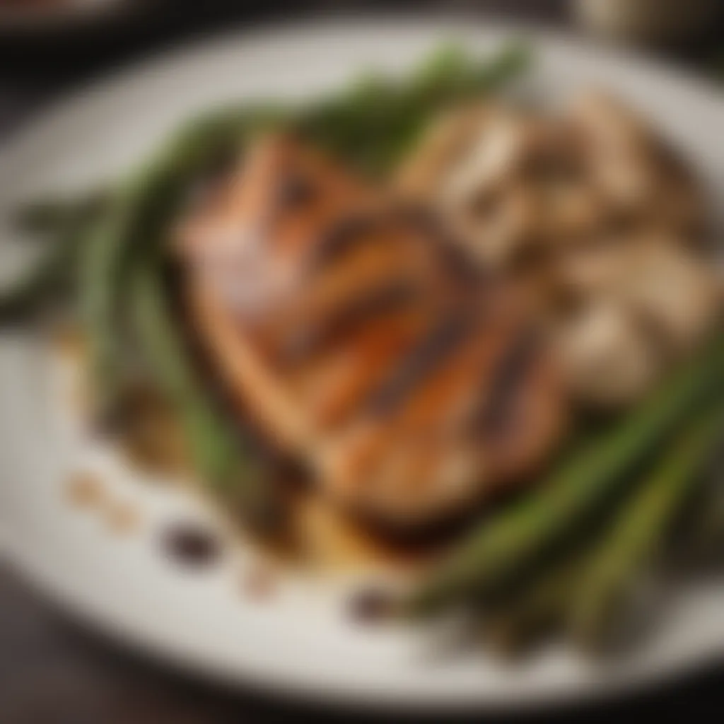 Balsamic Glazed Chicken Over Roasted Asparagus