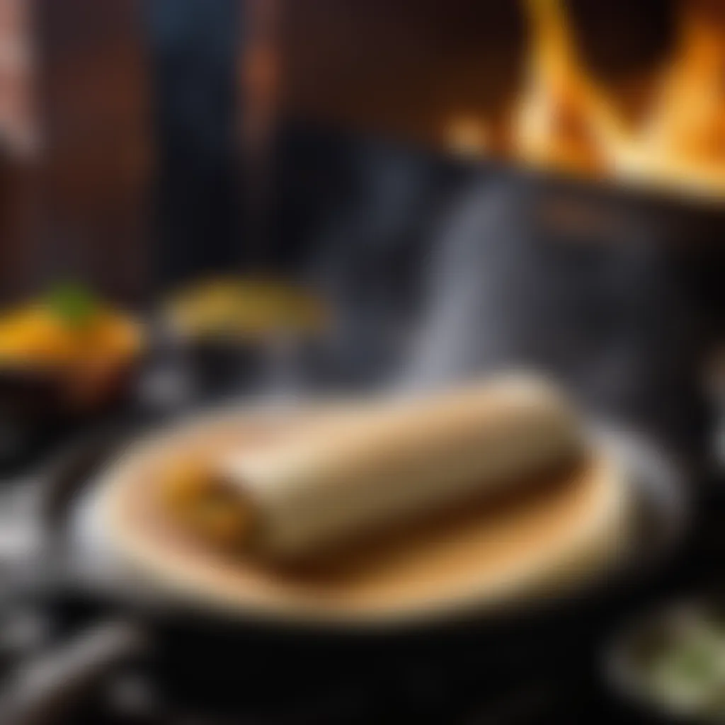 Sizzling Dosa Cooking on Griddle Sizzling Dosa Cooking on Griddle