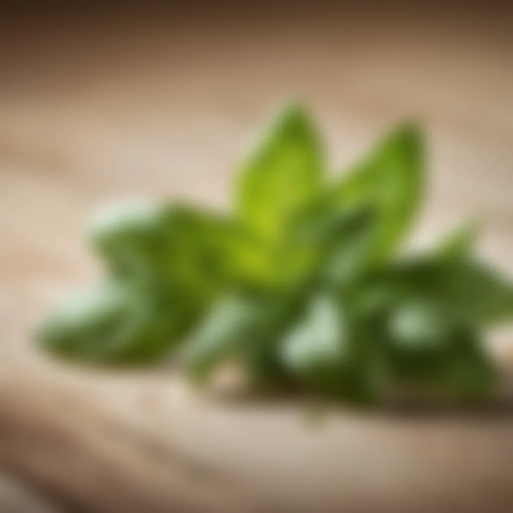 Freshly picked basil leaves