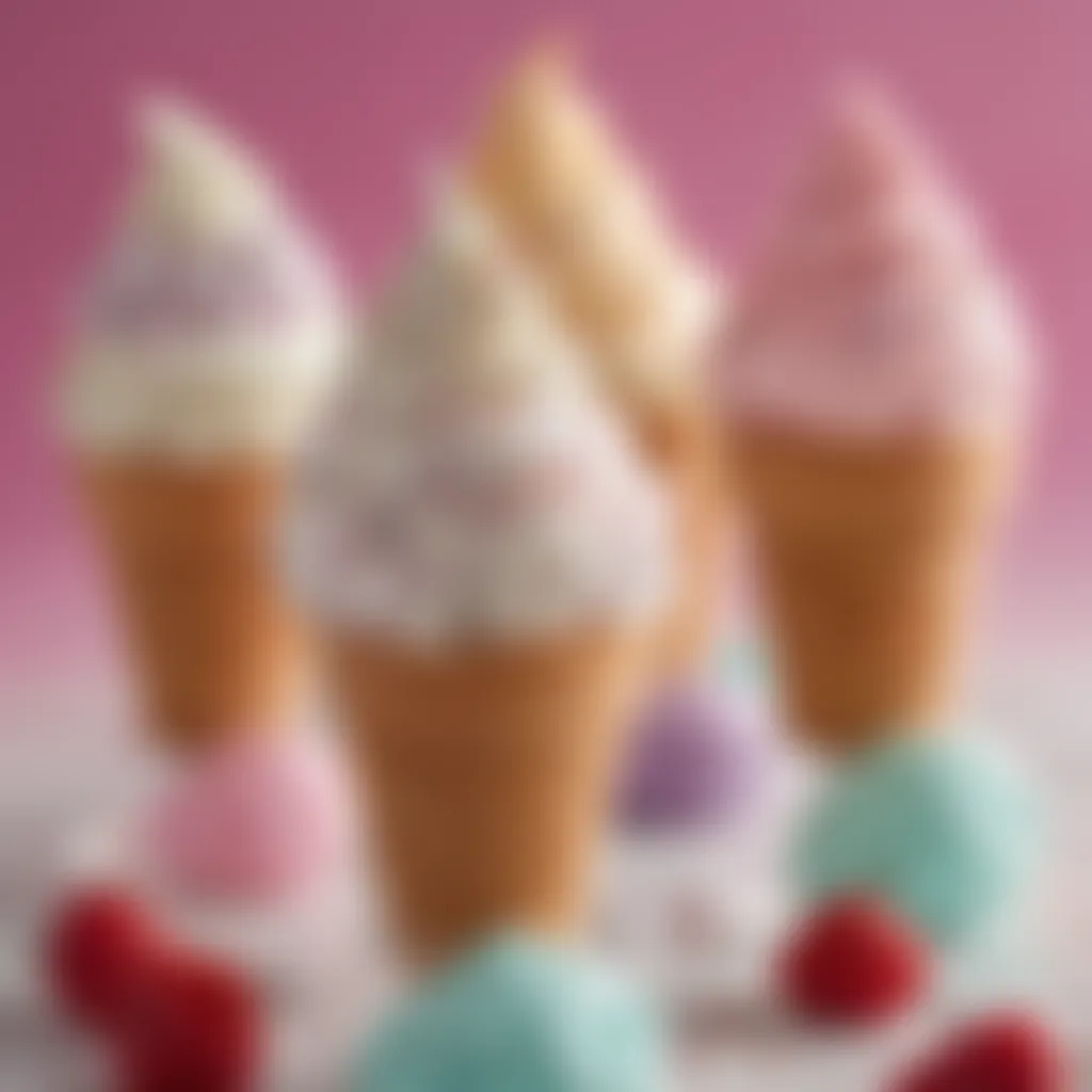 Diverse Flavors Offered by Baskin Robbins An array of unique and colorful ice cream flavors at a Baskin Robbins store