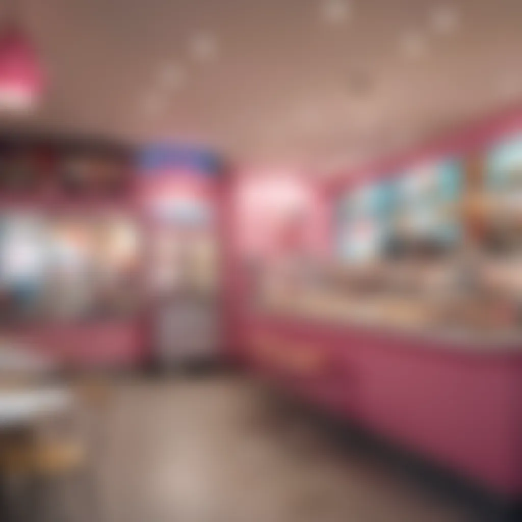 Inviting Atmosphere of a Baskin Robbins Location A close-up of a Baskin Robbins shop showcasing its inviting interior