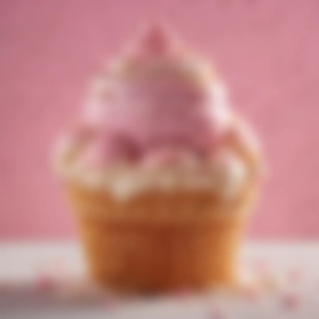 Delightful Scoop of Baskin Robbins Ice Cream A vibrant scoop of Baskin Robbins ice cream in a waffle cone
