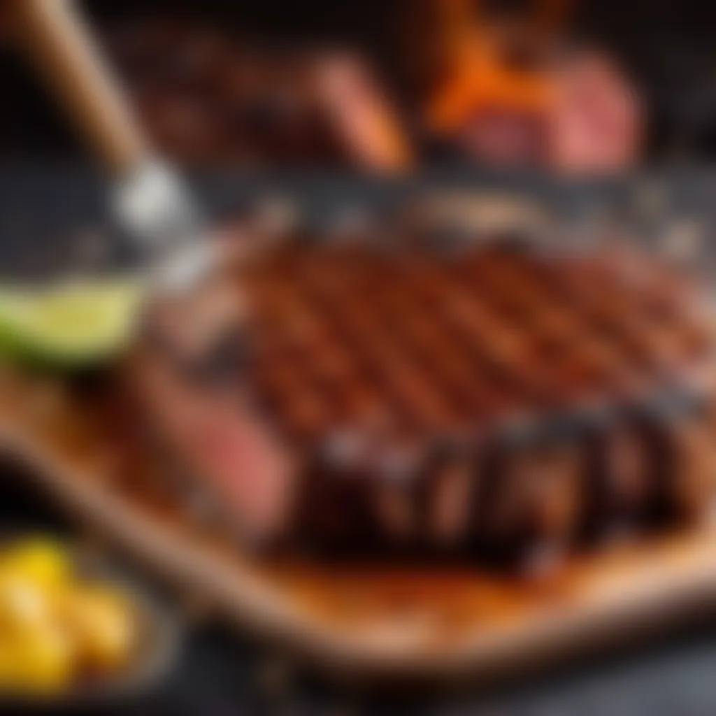 BBQ marinade being brushed onto meat