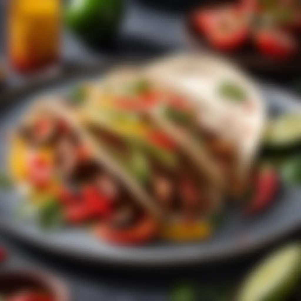 A beautifully plated fajita dish