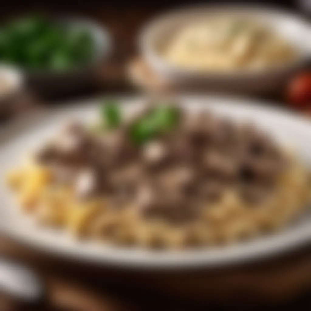 Beef Stroganoff Serving