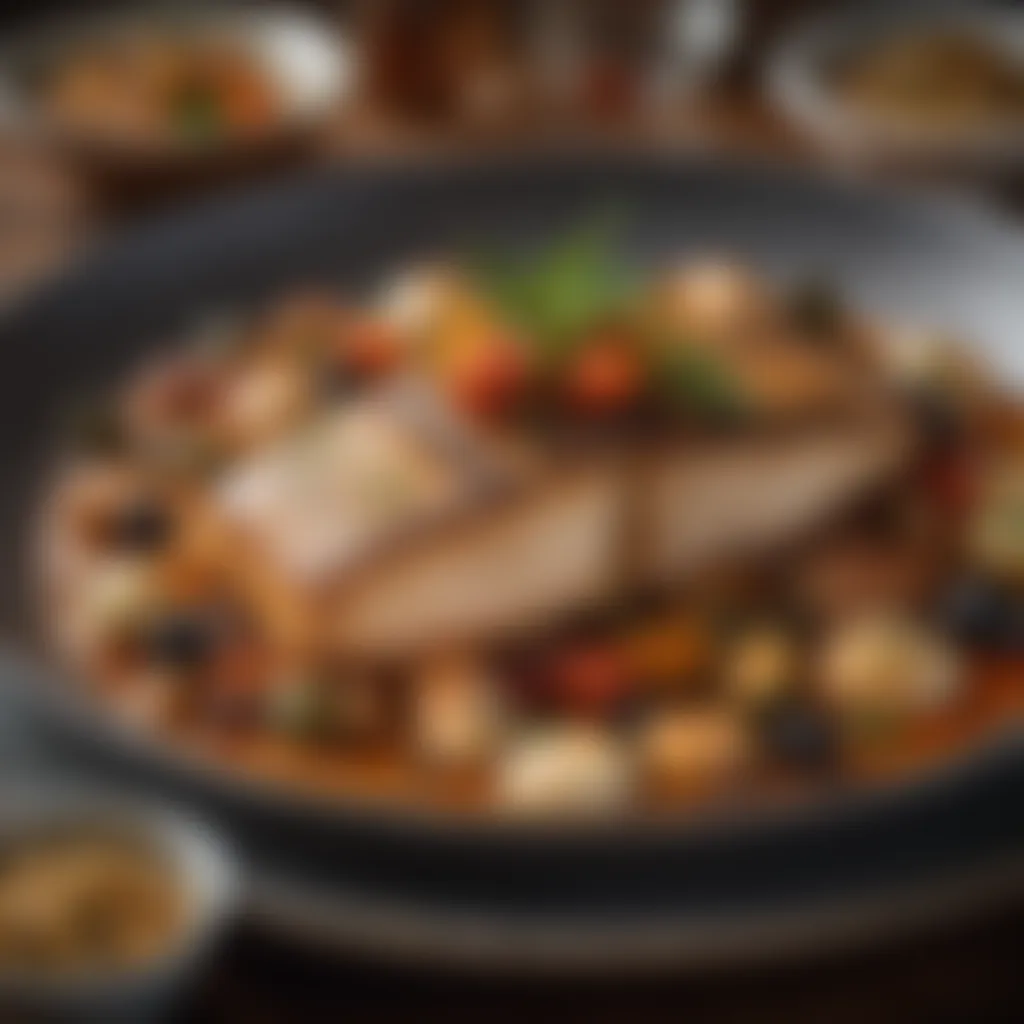 Gourmet Presentation Artfully Plated Benghazi Fish Dish