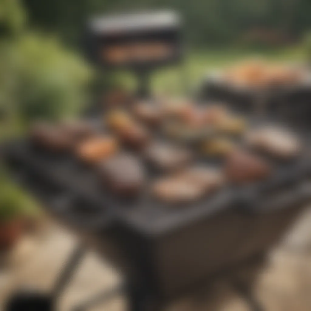 Variety of charcoal grill options displayed outdoors