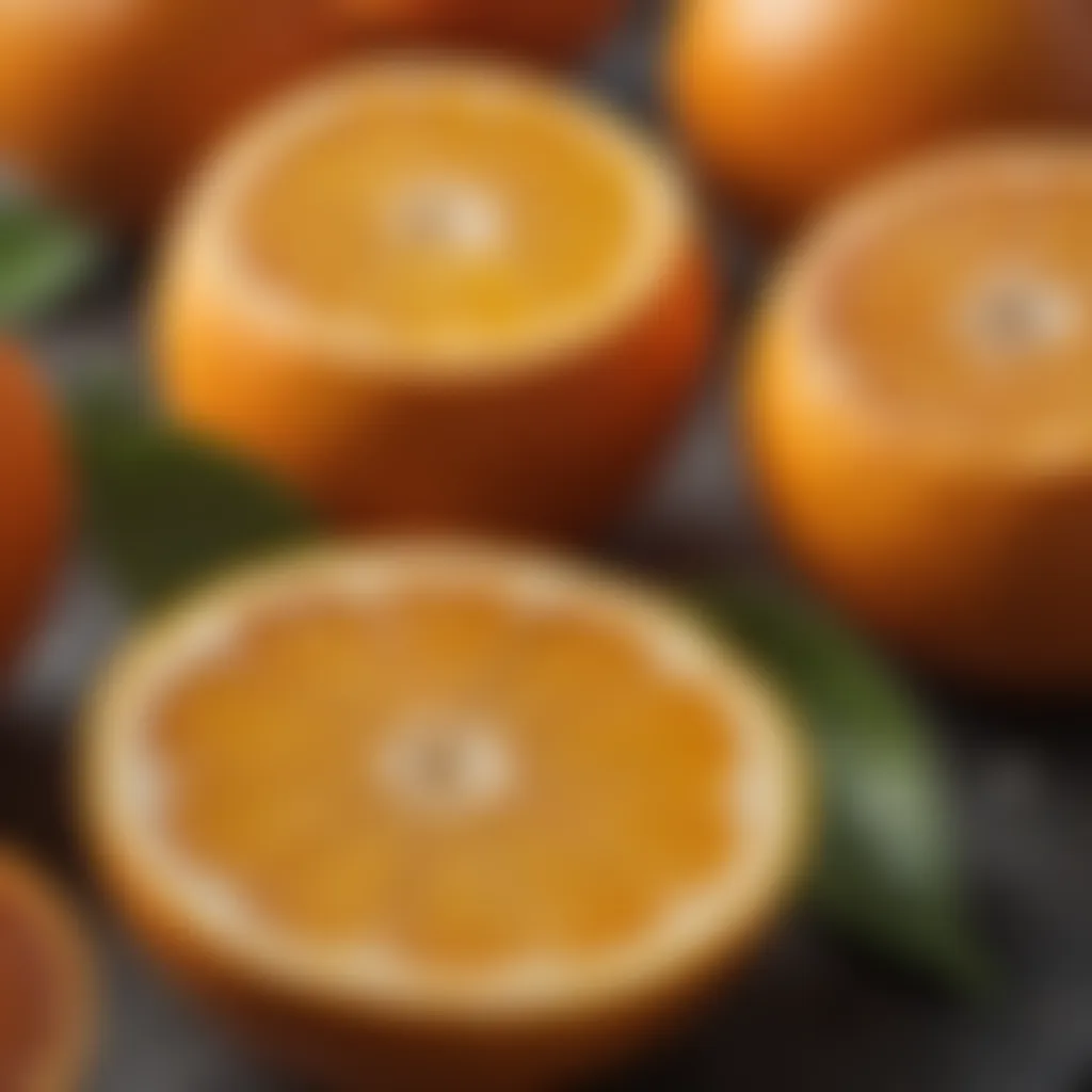 Vibrant oranges rich in Vitamin C